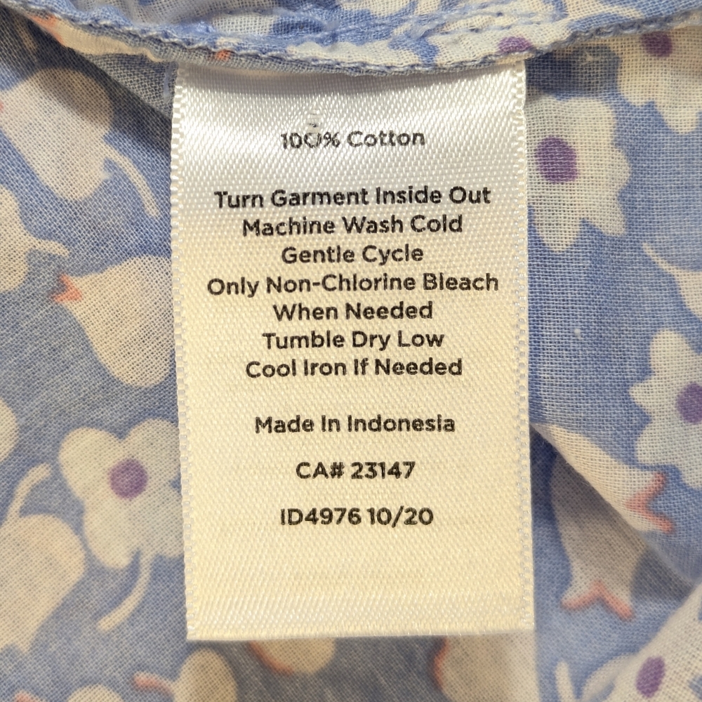 Talbots Women's Floral Pintuck Popover Cotton Top Casual Spring Summer Mp‎ - Picture 11 of 11